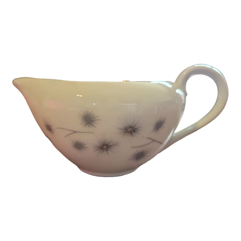 Vtg Platinum Star Burst Creative Creamer Pitcher Porcelain #1014